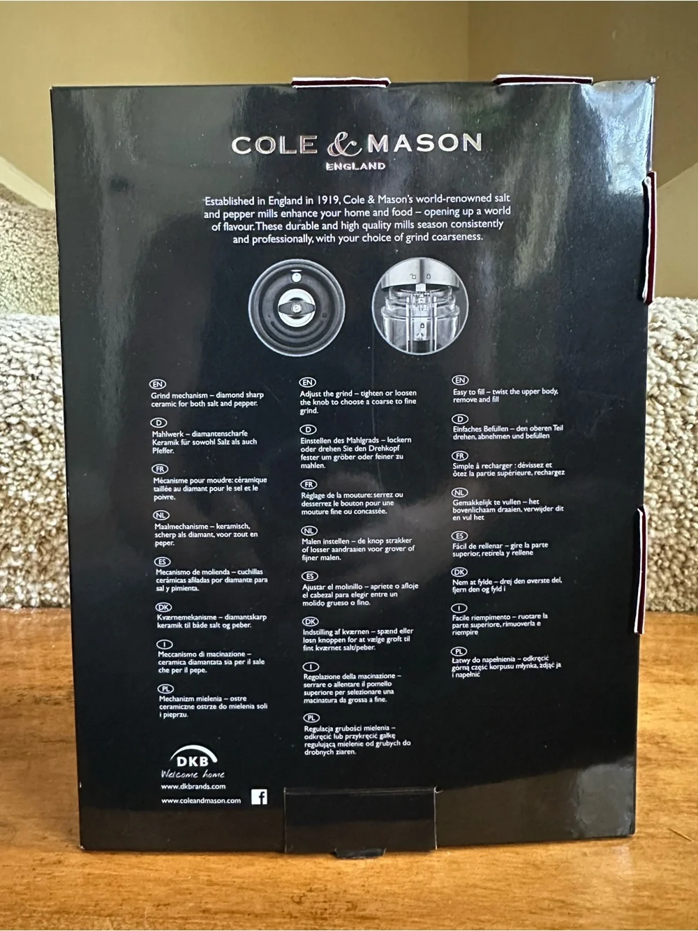 Cole & Mason new box